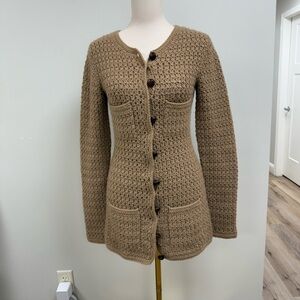 Michael Kors Chunky Knit Button-Down Sweater Coat | Size Small